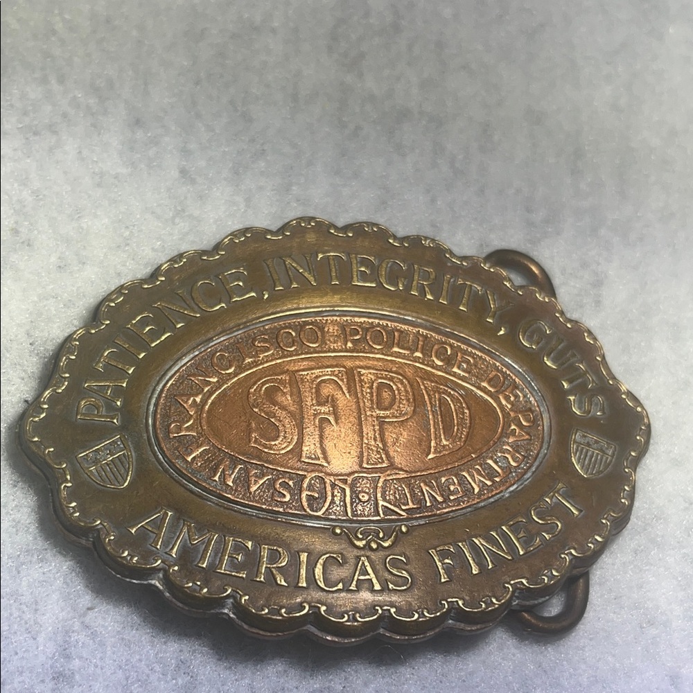 Bronze SFPD Belt buckle badge